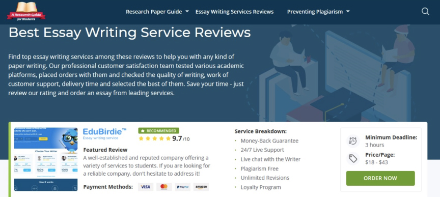 Best essay writing service to work for